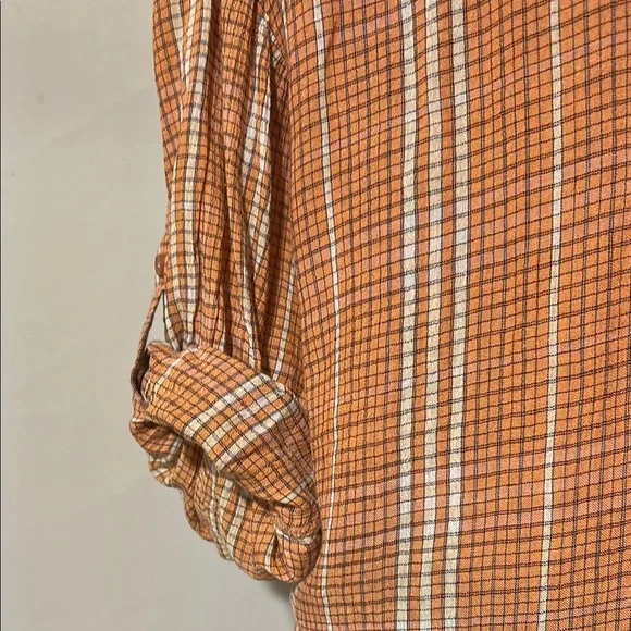 Nine West Women’s Hi-Lo Roll Tab Sleeves Top Tunic Striped Size XXL - Picture 4 of 9